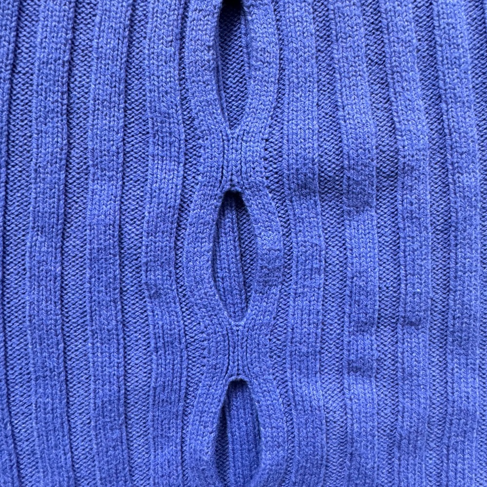 Blue Ribbed Knit Sweater - Picture 4 of 4